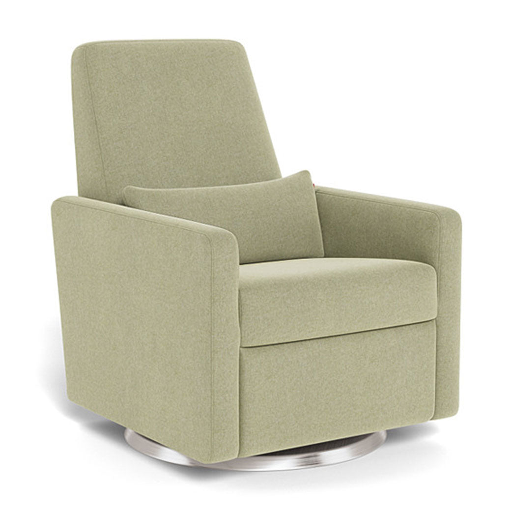 Monte Grano Glider Recliner in -- Color_Sage Green _ Stainless Steel Swivel