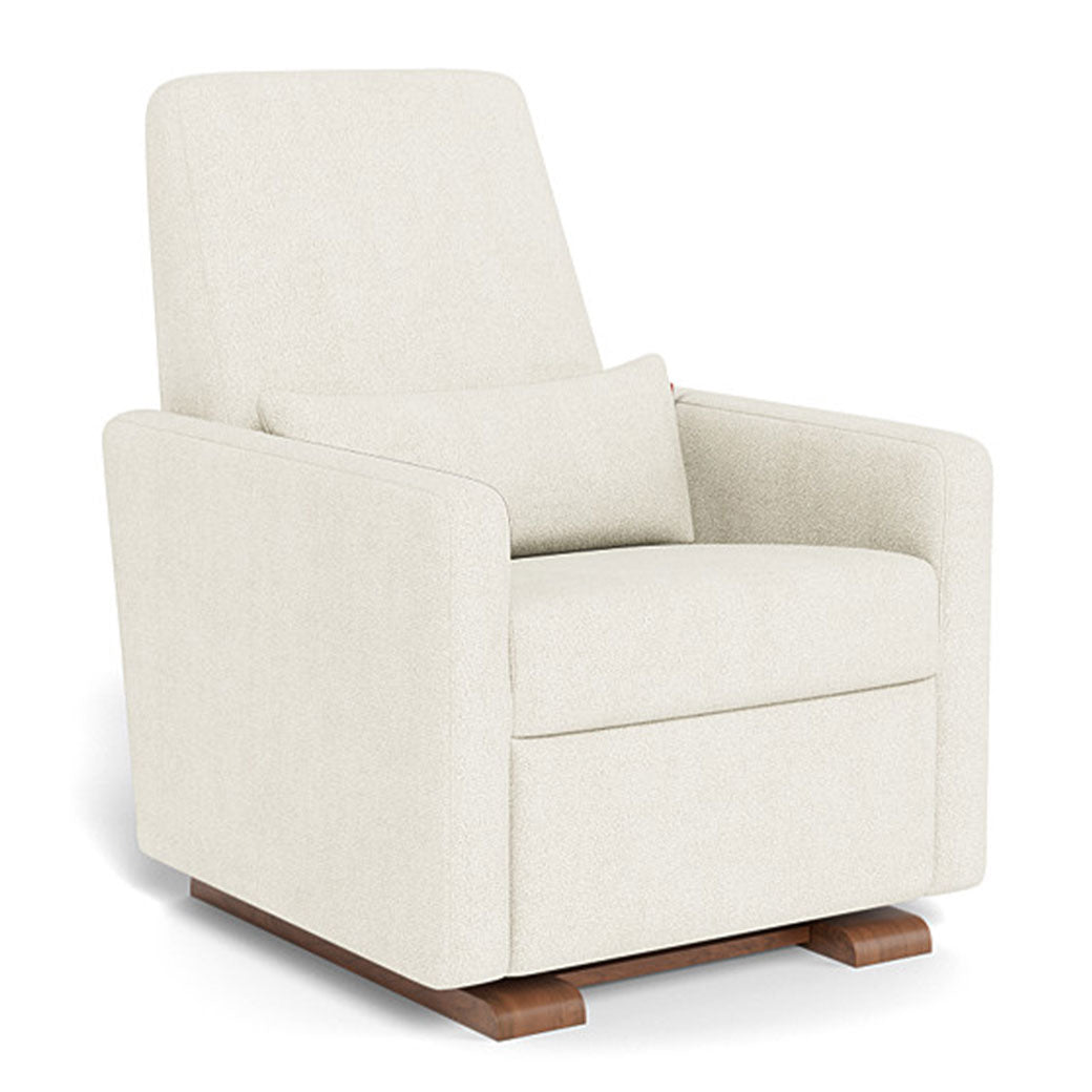 Monte Grano Glider Recliner in -- Color_Ivory Boucle _ Walnut