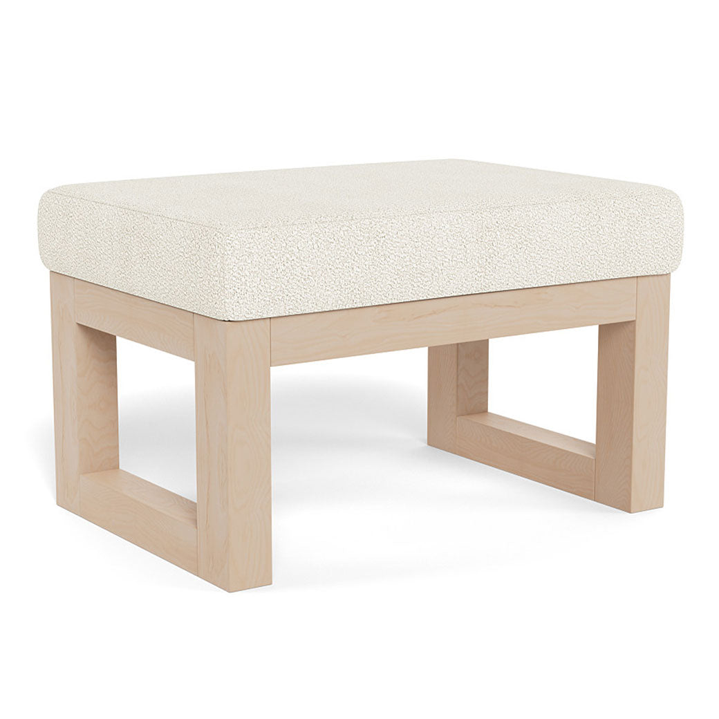 Monte Joya Ottoman in -- Color_Ivory Boucle _ Clear Maple