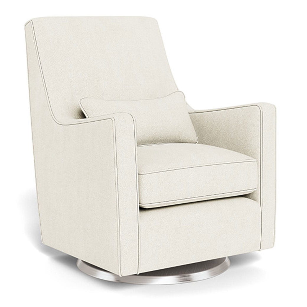 Monte Luca Glider in -- Color_Ivory Boucle _ Stainless Steel Swivel