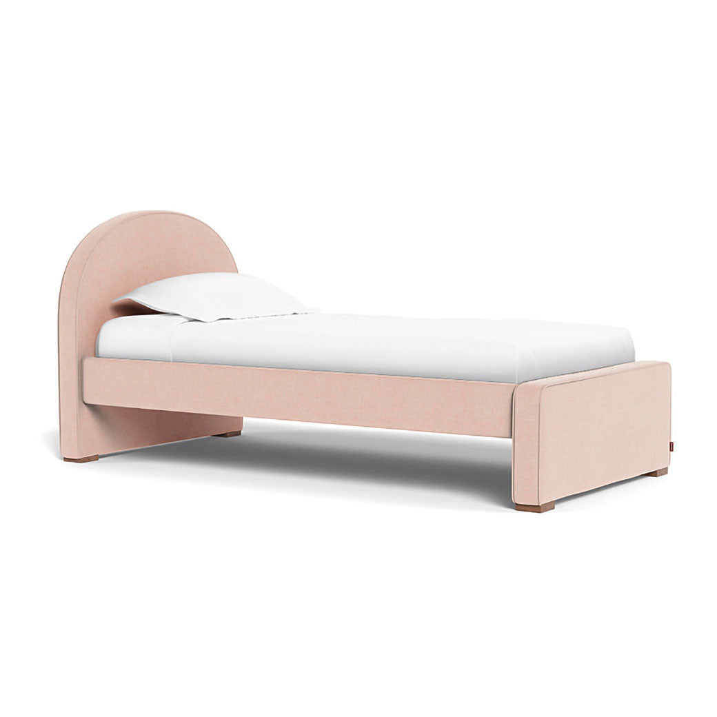 Twin Monte Luna Bed with high headboard and low footboard in -- Color_Performance Heathered Petal Pink _ Twin _ High Headboard + Low Footboard