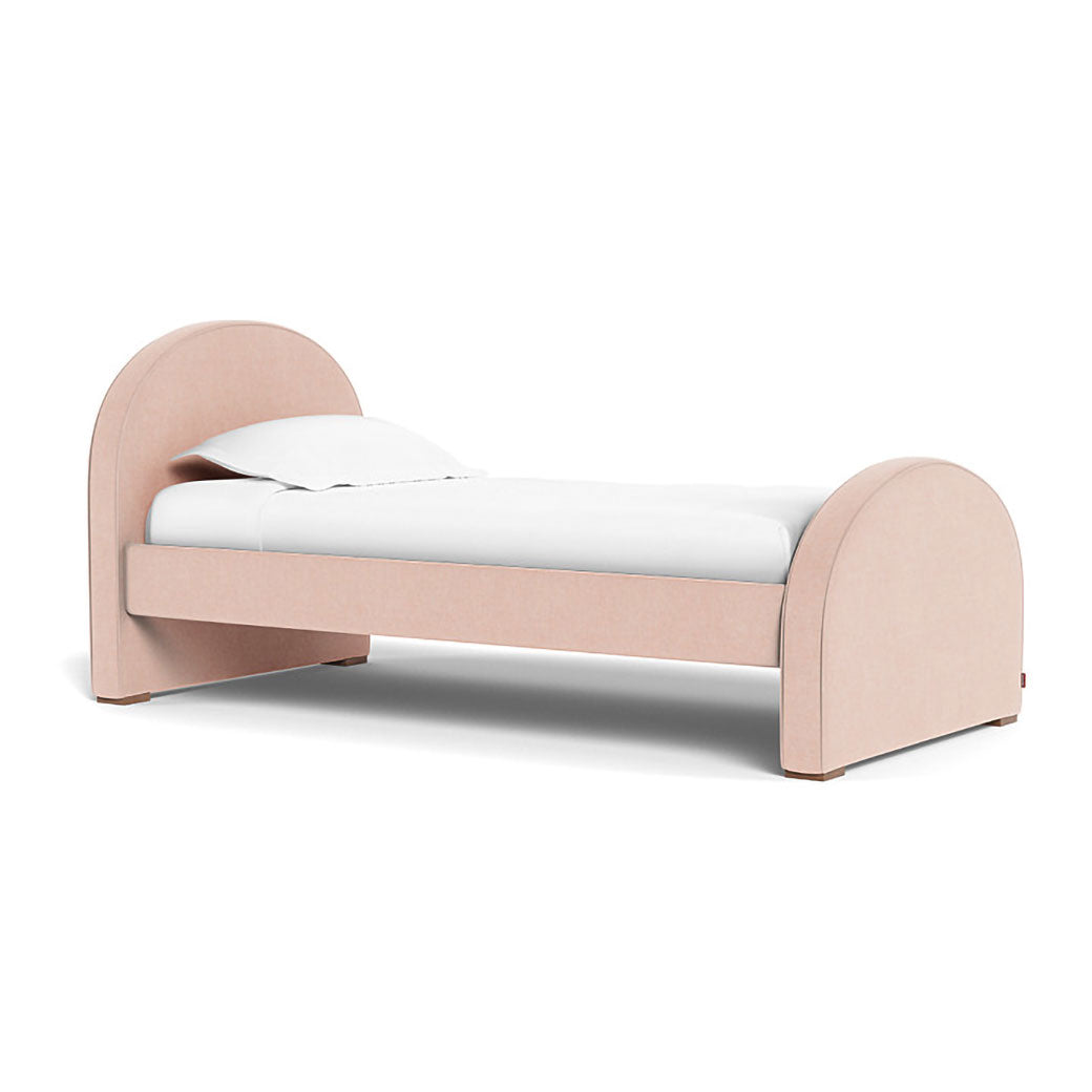 Twin Monte Luna Bed with high headboard and high footboard in -- Color_Performance Heathered Petal Pink _ Twin _ High Headboard + High Footboard