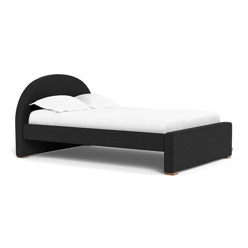 Full Monte Luna Bed in -- Color_Performance Heathered Black _ Full _ High Headboard + Low Footboard