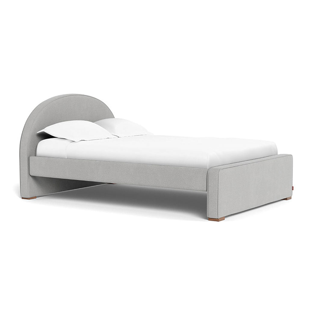 Full Monte Luna Bed in -- Color_Cloud Grey Weave _ Full _ High Headboard + Low Footboard