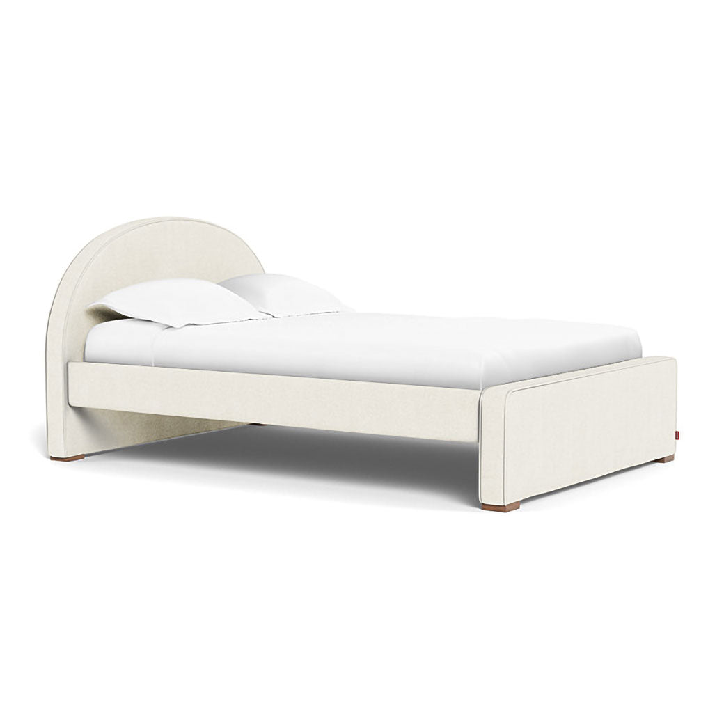Full Monte Luna Bed in -- Color_Ivory Boucle _ Full _ High Headboard + Low Footboard
