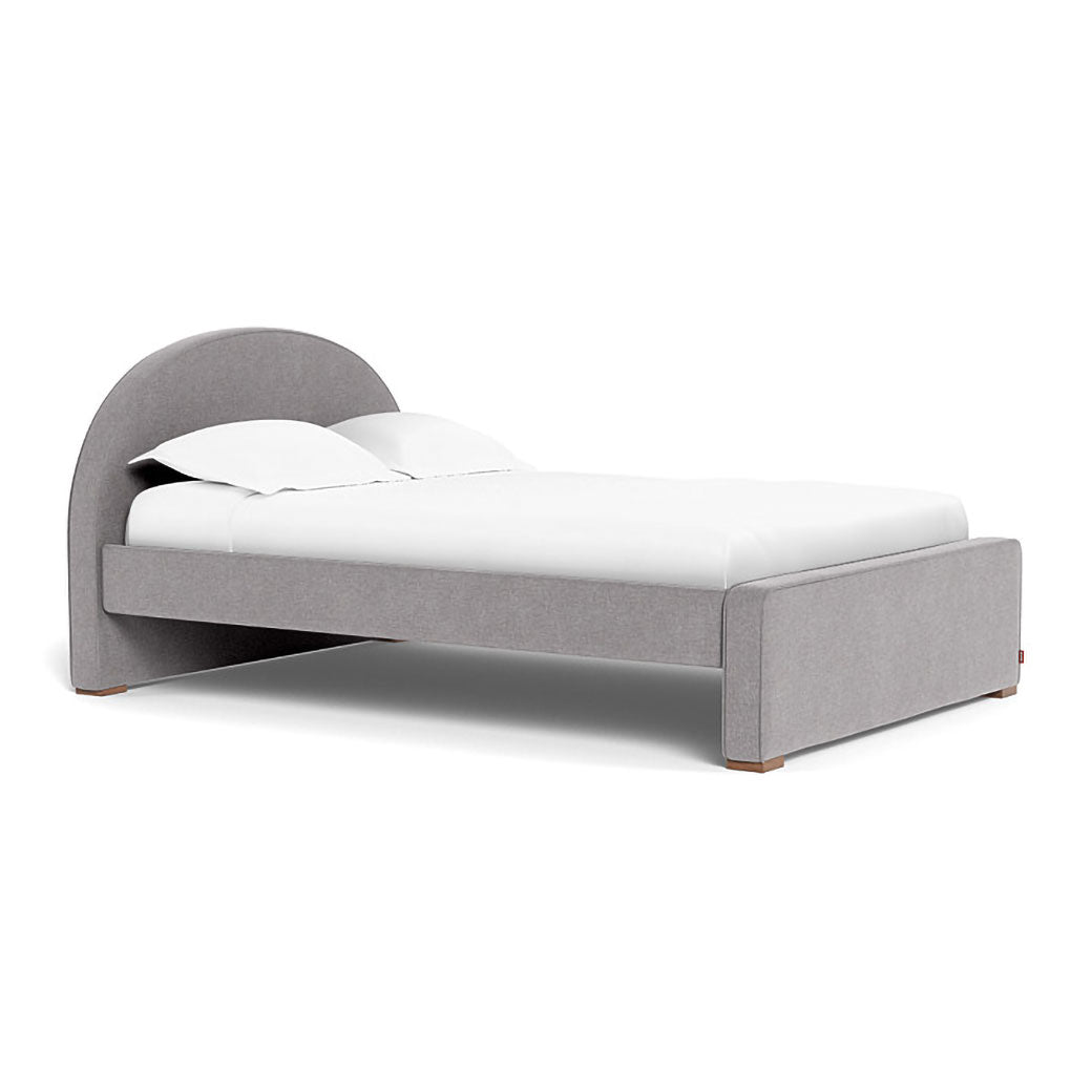 Full Monte Luna Bed in -- Color_Performance Heathered Pebble Grey _ Full _ High Headboard + Low Footboard