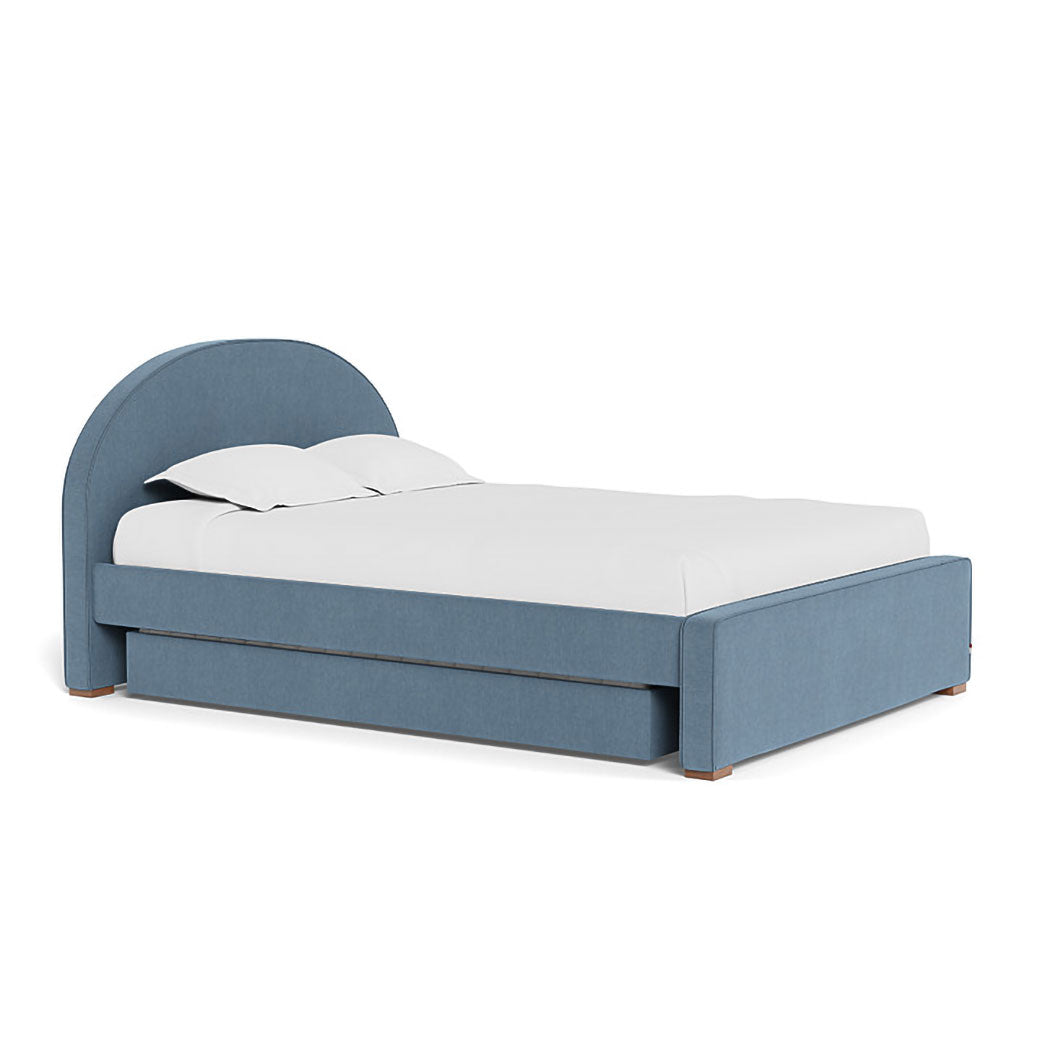 Monte Luna Queen/King Bed one trundle in -- Color_Performance Heathered Denim Blue _ 1 Trundle Bed