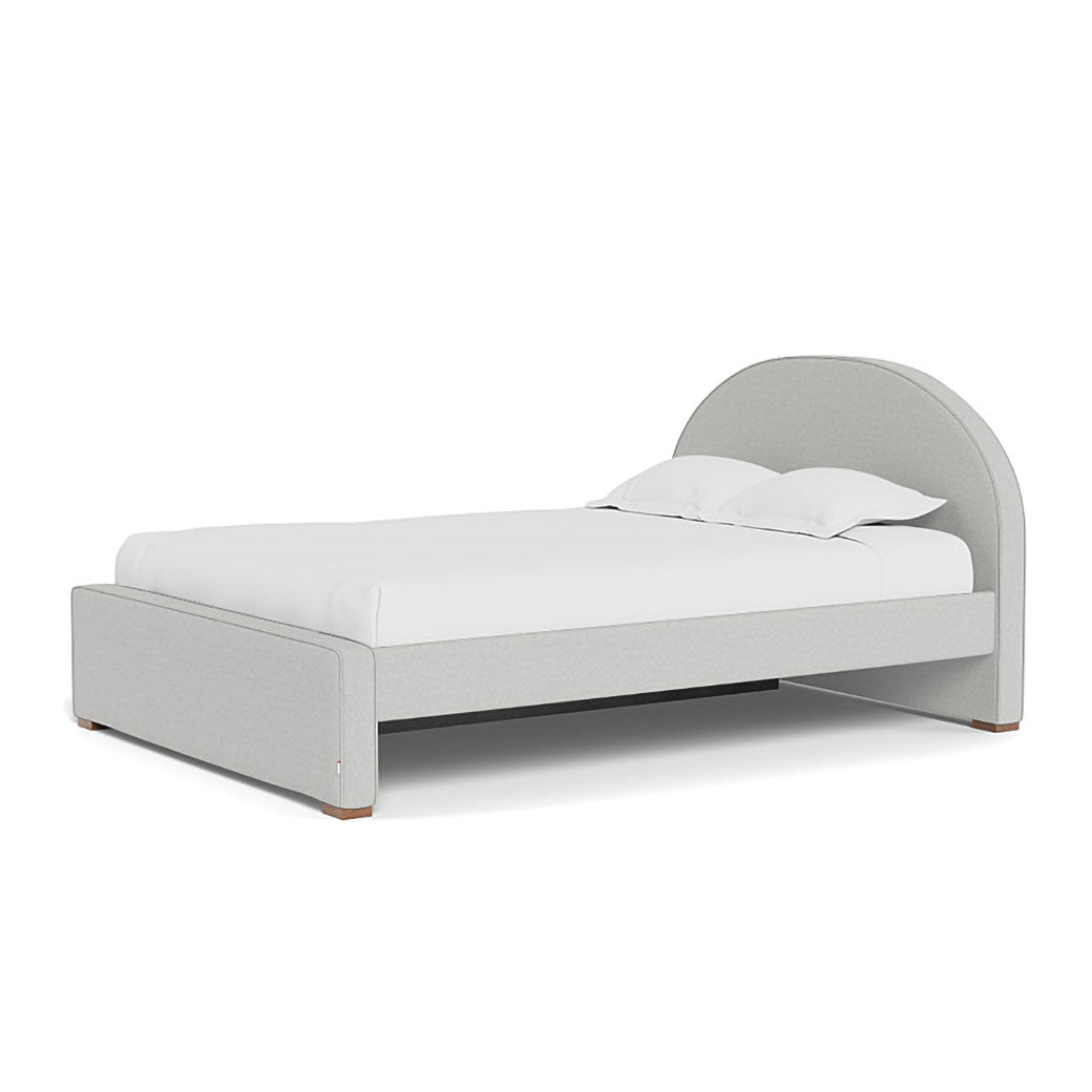 Right side view of Monte Luna Queen/King Bed with one trundle in -- Color_Performance Heathered Fog Grey _ 1 Trundle Bed