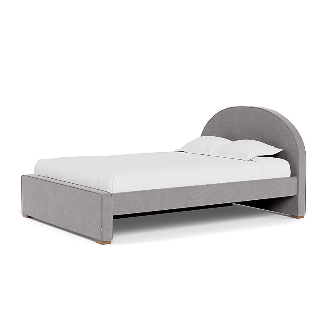 Right side view of Monte Luna Queen/King Bed one trundle in -- Color_Performance Heathered Pebble Grey _ 1 Trundle Bed
