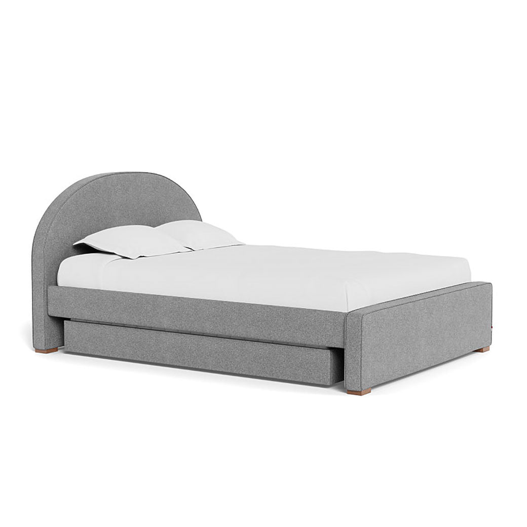 Monte Luna Queen/King Bed one trundle in -- Color_Pepper Grey Weave _ 1 Trundle Bed