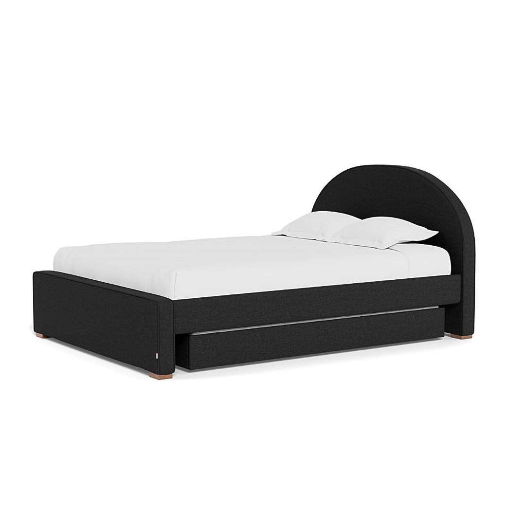 Right side view of Monte Luna Queen/King Bed two trundles in -- Color_Performance Heathered Black _ 2 Trundle Beds