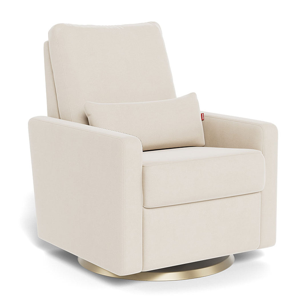 Monte Matera Glider Recliner in -- Color_Beach Brushed Cotton-Linen _ Gold Swivel