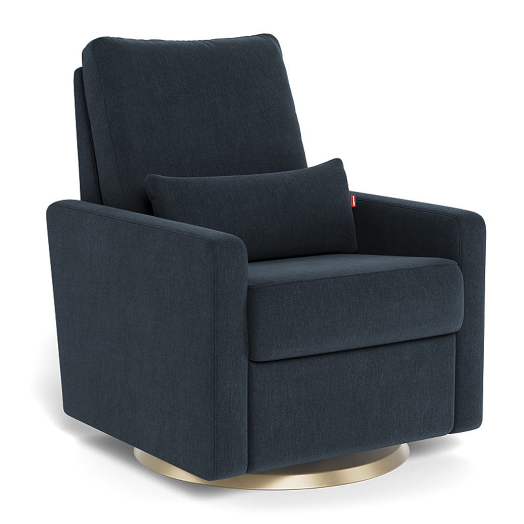 Monte Matera Glider Recliner in -- Color_Deep Navy _ Gold Swivel