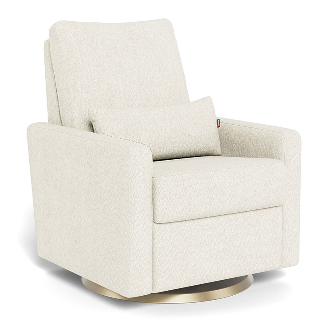 Monte Matera Glider Recliner in -- Color_Ivory Boucle _ Gold Swivel