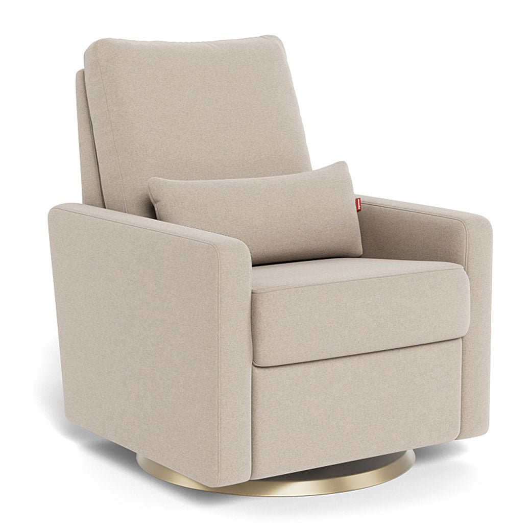Monte Matera Glider Recliner in -- Color_Oatmeal Wool _ Gold Swivel