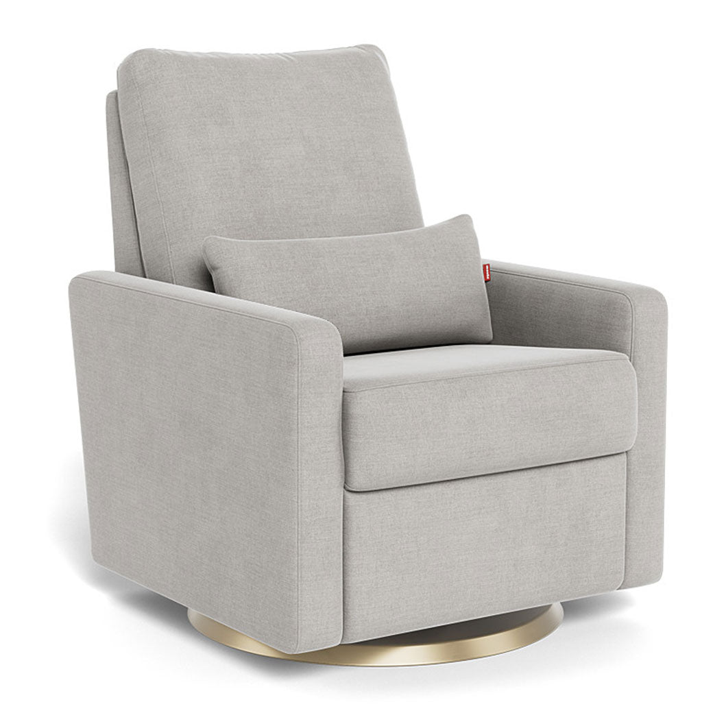 Monte Matera Glider Recliner in -- Color_Smoke Brushed Cotton-Linen _ Gold Swivel