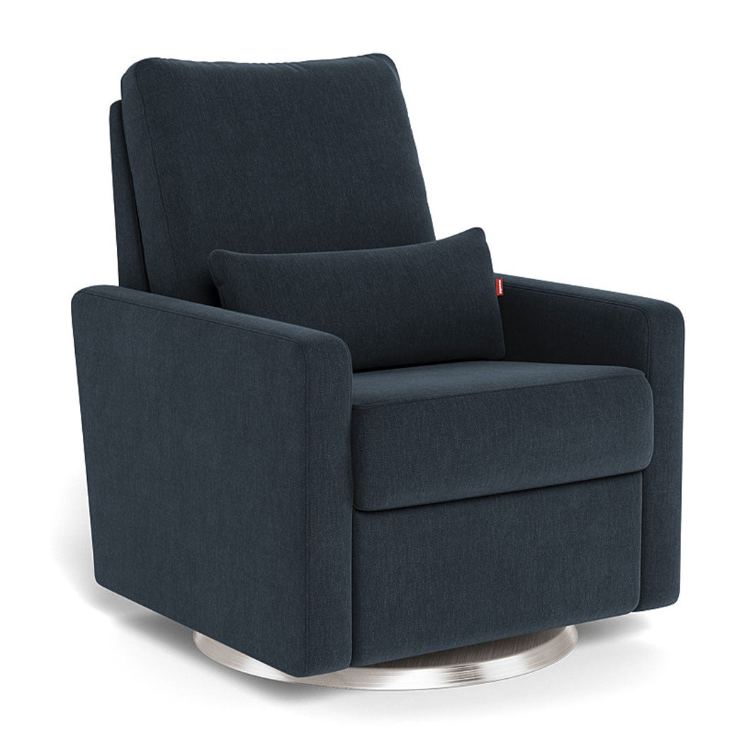 Monte Matera Glider Recliner in -- Color_Deep Navy _ Stainless Steel Swivel