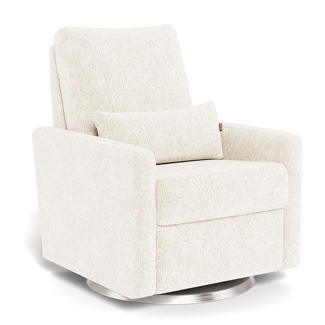 Monte Matera Glider Recliner in -- Color_Faux Sheepskin _ Stainless Steel Swivel