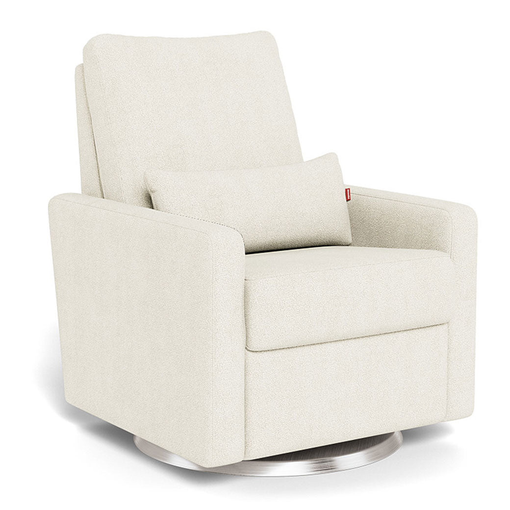 Monte Matera Glider Recliner in -- Color_Ivory Boucle _ Stainless Steel Swivel