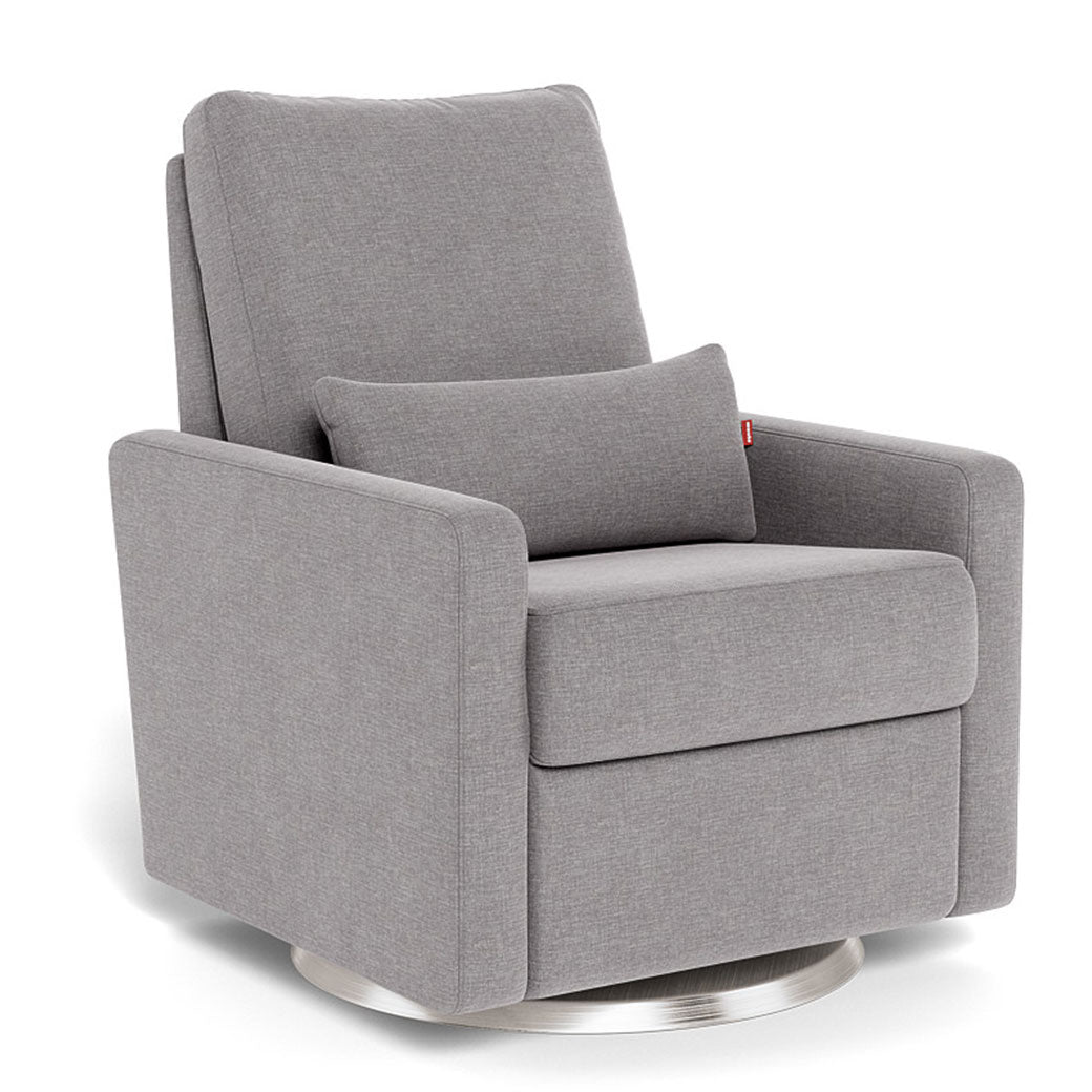 Monte Matera Glider Recliner in -- Color_Pebble Grey _ Stainless Steel Swivel