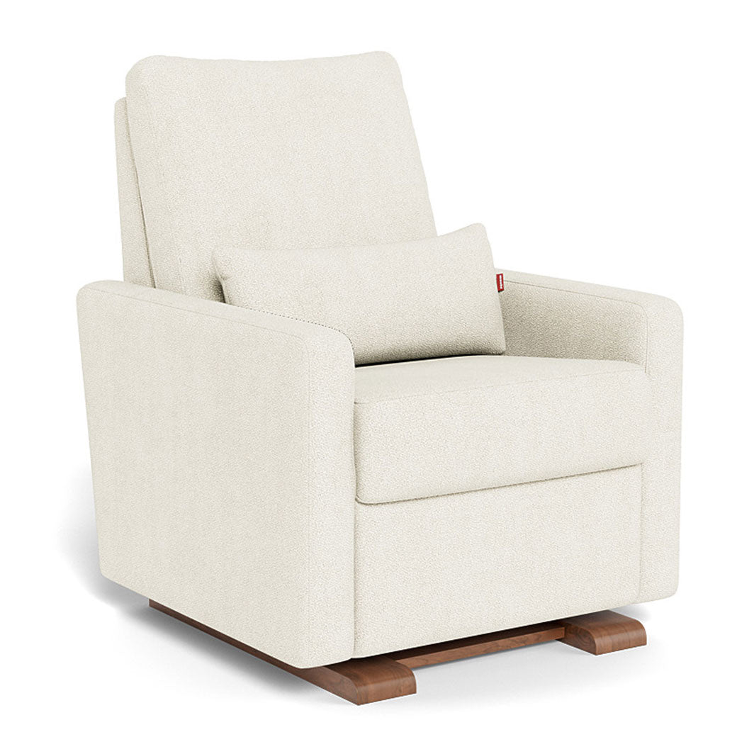 Monte Matera Glider Recliner in -- Color_Ivory Boucle _ Walnut