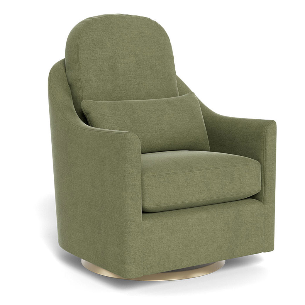 Monte Nessa Glider in -- Color_Olive Green Brushed Cotton-Linen _ Gold Swivel