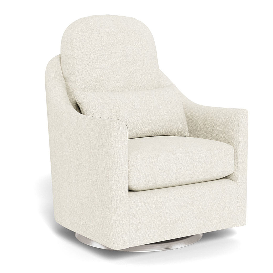 Monte Nessa Glider in -- Color_Ivory Boucle _ Stainless Steel Swivel