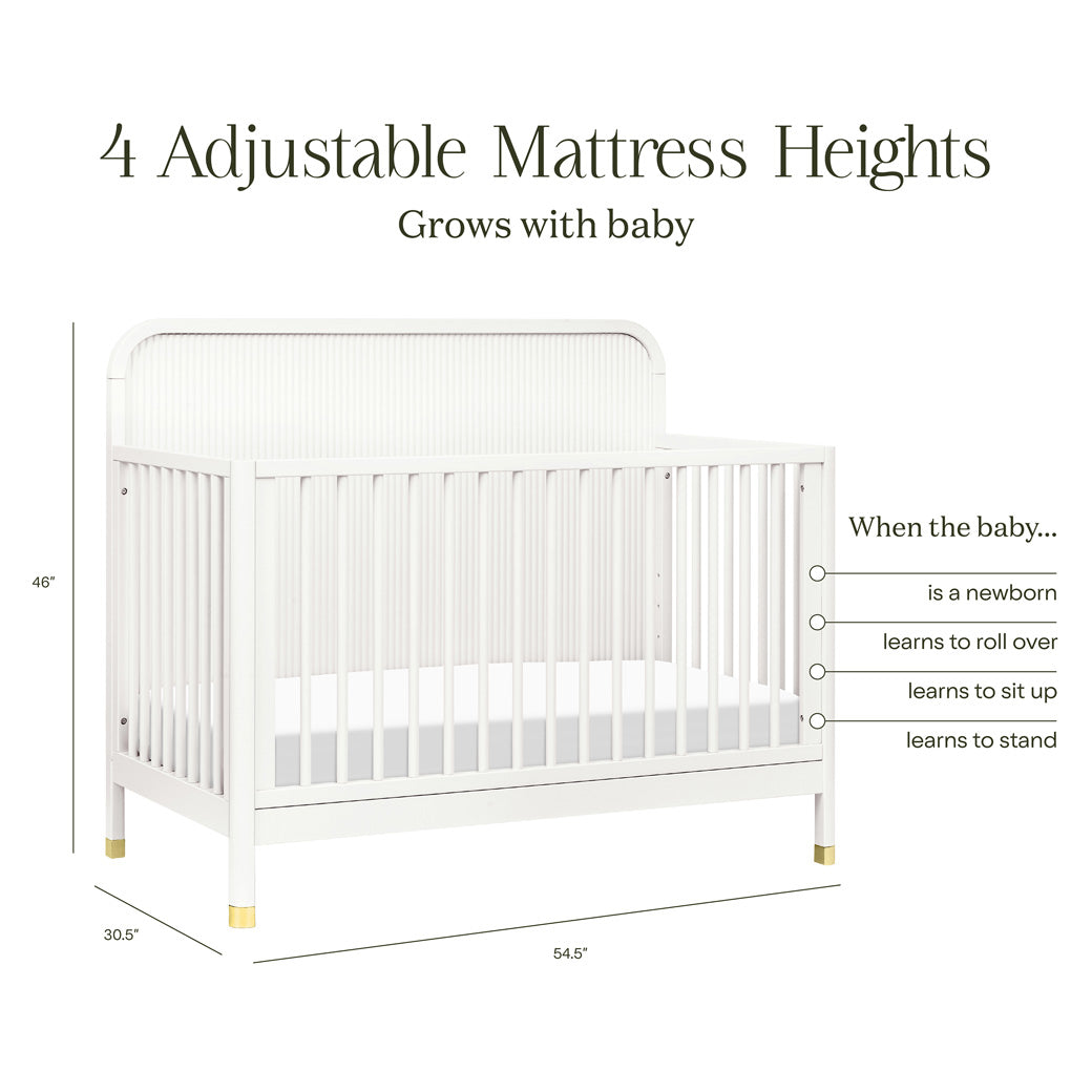 Mattress adjustability features of Namesake Brimsley 4-in-1 Convertible Crib in -- Color_Warm White