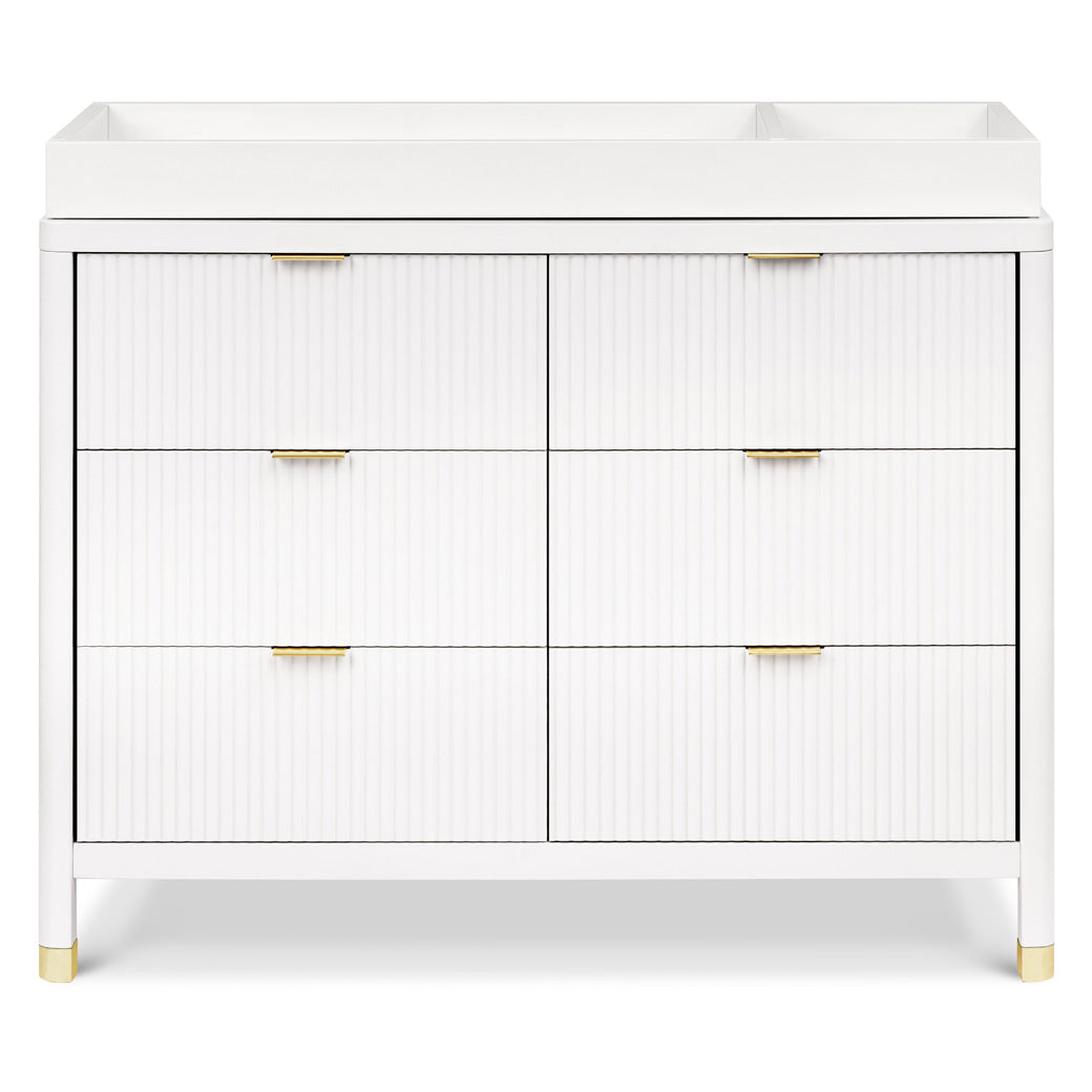 Front view of Namesake Brimsley 6-Drawer Dresser with changing tray in -- Color_Warm White