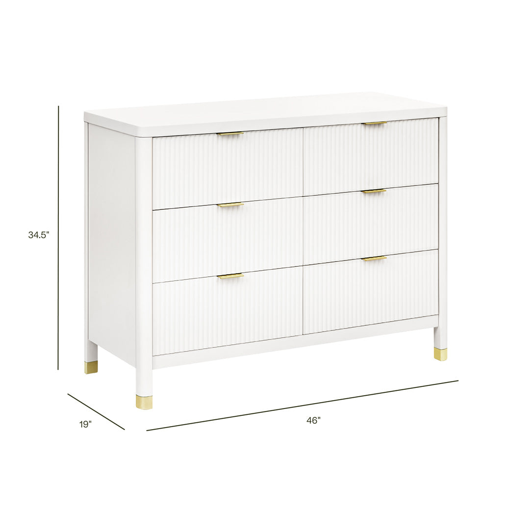Dimensions of Namesake Brimsley 6-Drawer Dresser in -- Color_Warm White