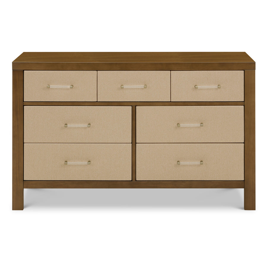 Eloise 7 Drawer Assembled Dresser Natural Walnut & Performance Sand Eco-Weave