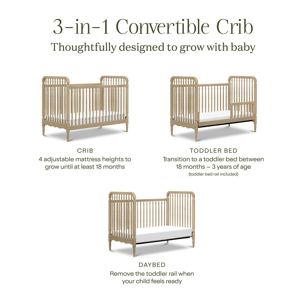 Liberty 3-in-1 Convertible Spindle Crib + Toddler Bed Conversion Kit