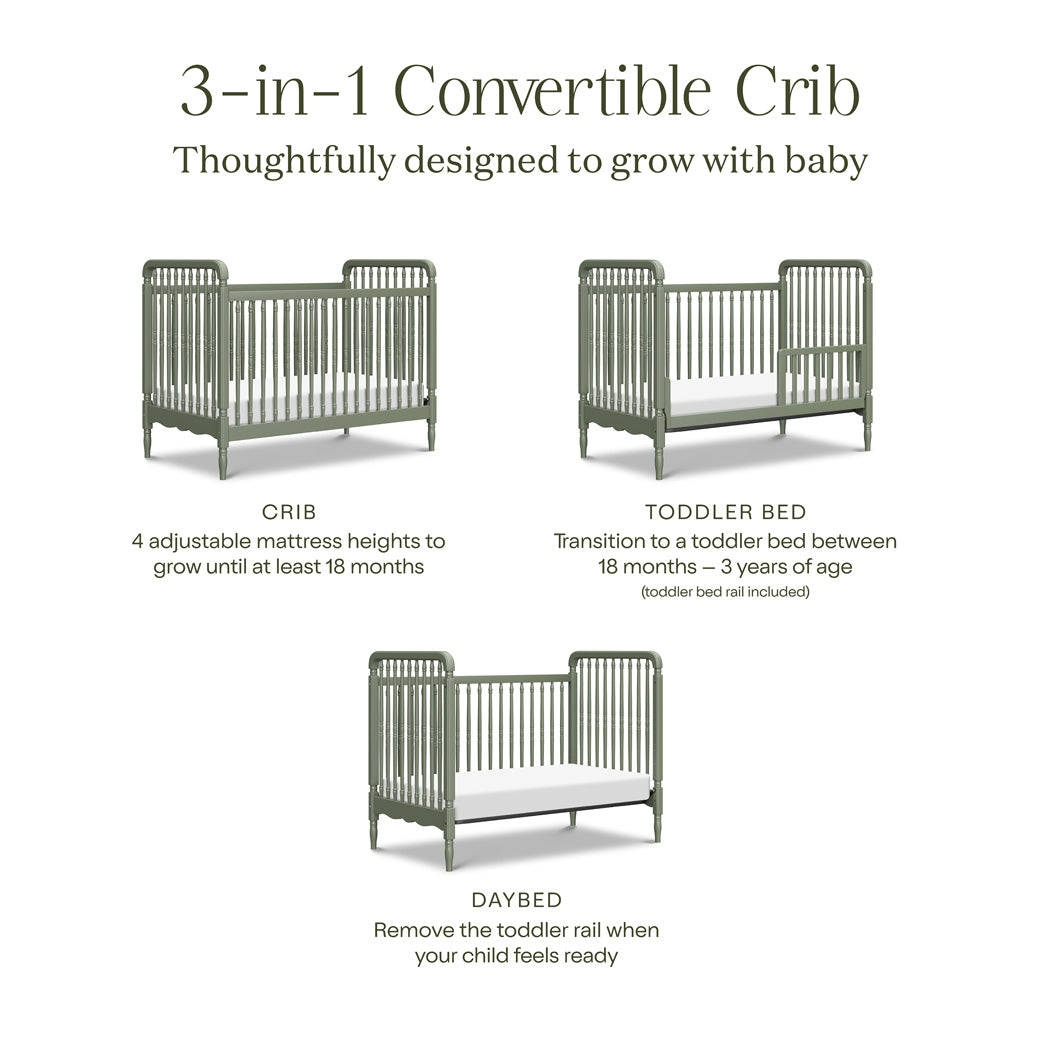 Liberty 3-in-1 Convertible Spindle Crib + Toddler Bed Conversion Kit