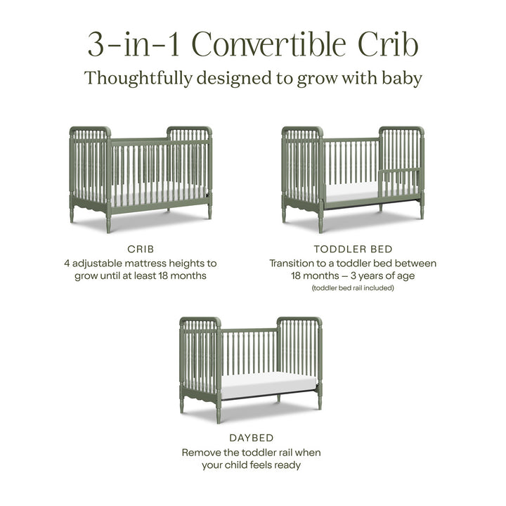 Liberty 3-in-1 Convertible Spindle Crib + Toddler Bed Conversion Kit