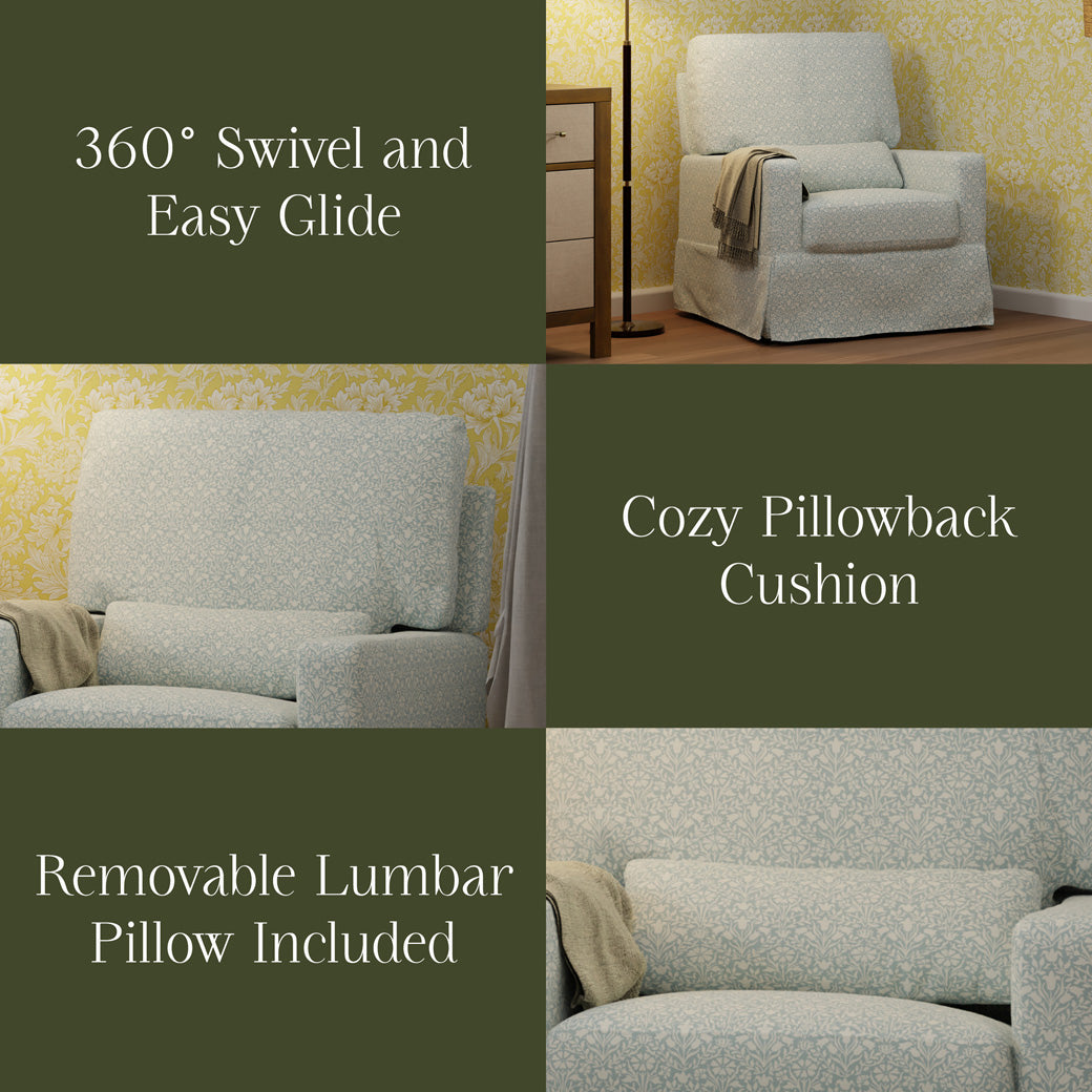 Crawford Pillowback Comfort Swivel Glider