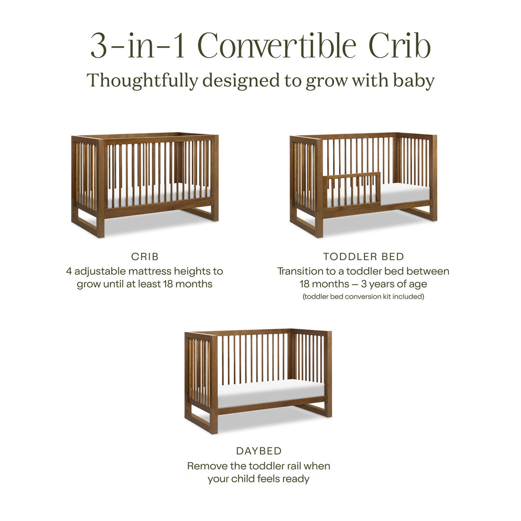 Nantucket 3-in-1 Convertible Crib With Toddler Bed Conversion Kit