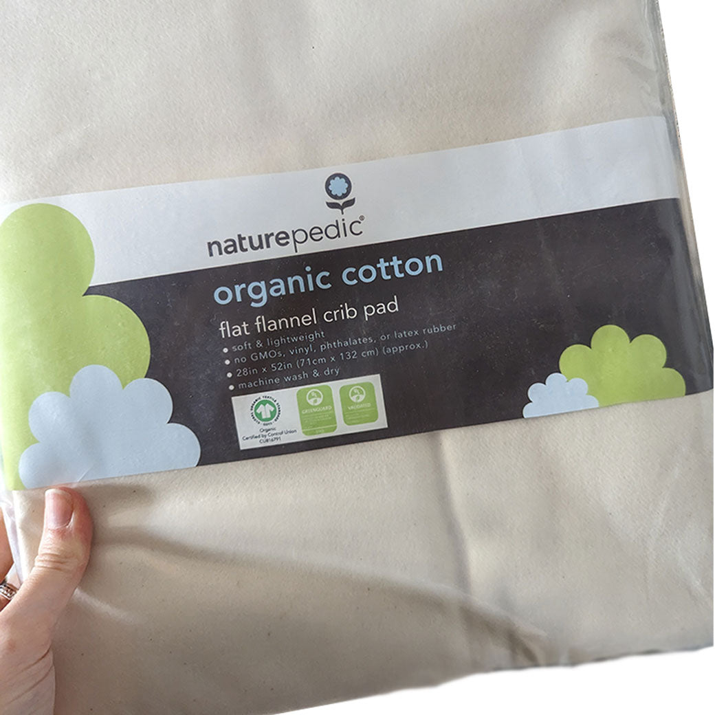 Organic Non Waterproof Flannel Flat Crib Protector Pad