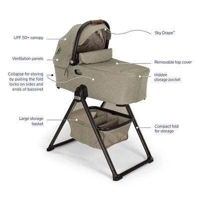 Features of the Nuna DEMI Next Bassinet + Stand in -- Color_Hazelwood