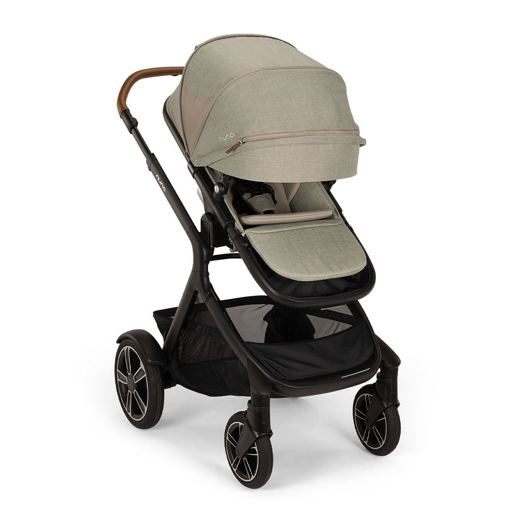 Nuna DEMI Next Stroller with canopy down in -- Color_Hazelwood