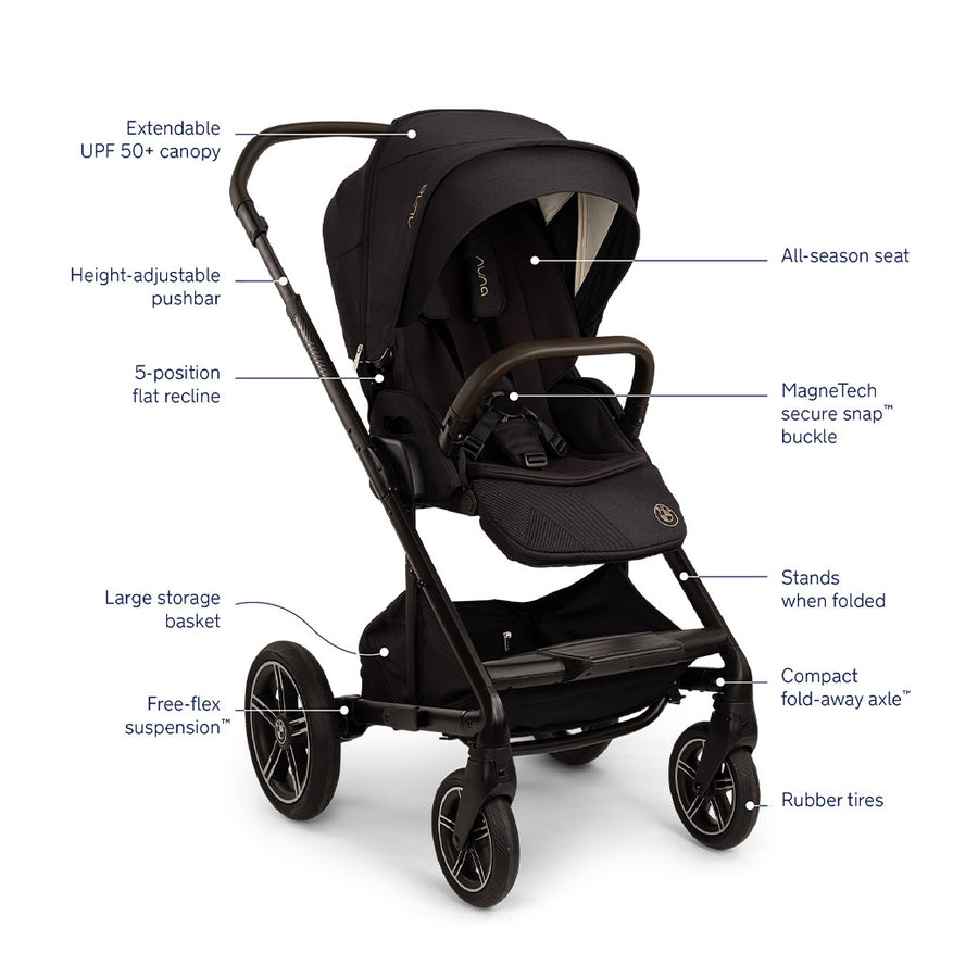 how to strap baby in nuna stroller MIXX Next + Magnetic Buckle
