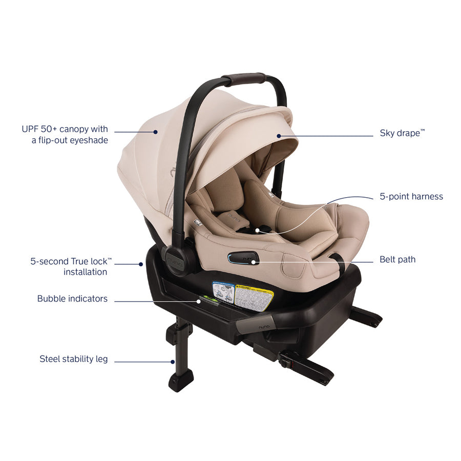 bugaboo nuna car seat when to remove newborn insert PIPA Aire Infant Car Seat + PIPA Series Base Caviar