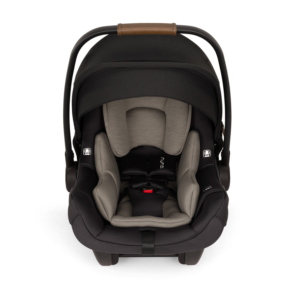 Front view of Nuna PIPA Aire Infant Car Seat + PIPA Series Base without the base in -- Color_Caviar