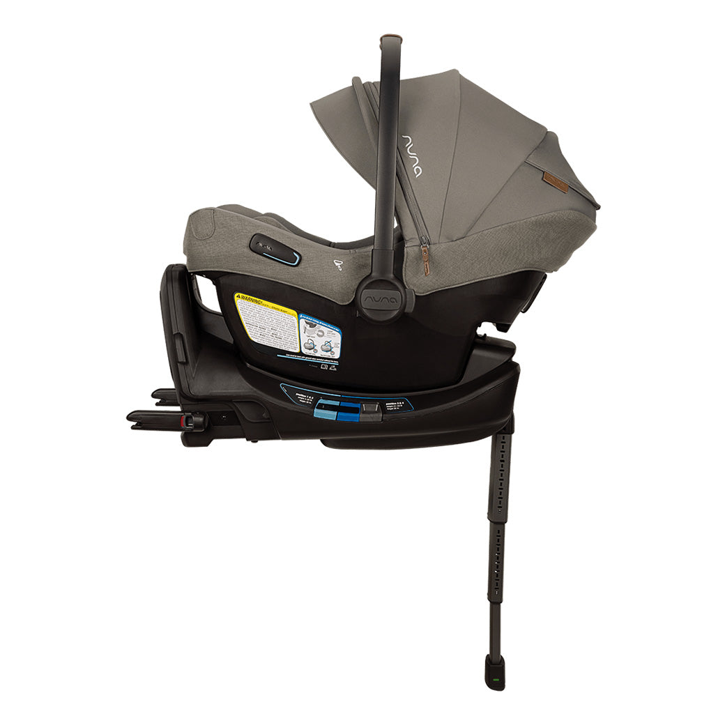 Side view of Nuna PIPA Aire RX Infant Car Seat + PIPA RELX Base in -- Color_Granite
