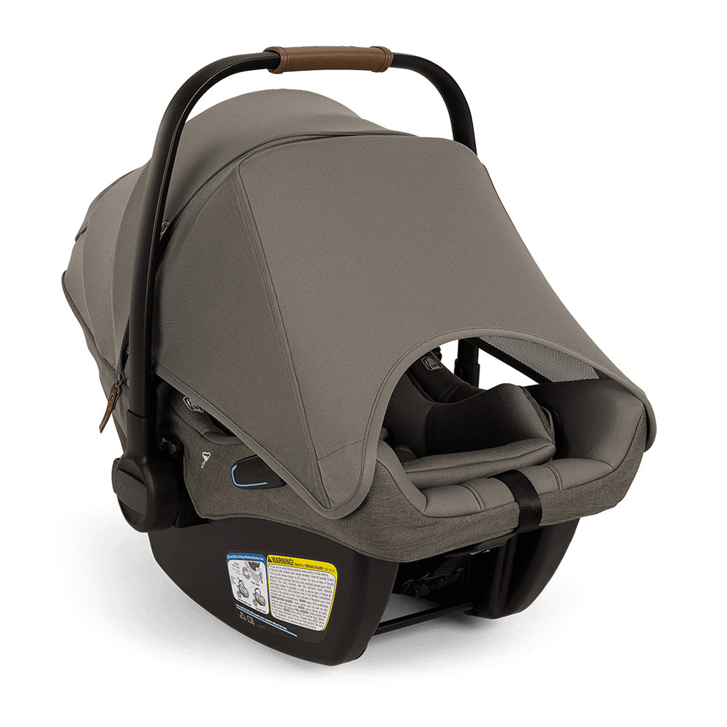 Nuna PIPA Aire RX Infant Car Seat + PIPA RELX Base without base and with sun shield down  in -- Color_Granite