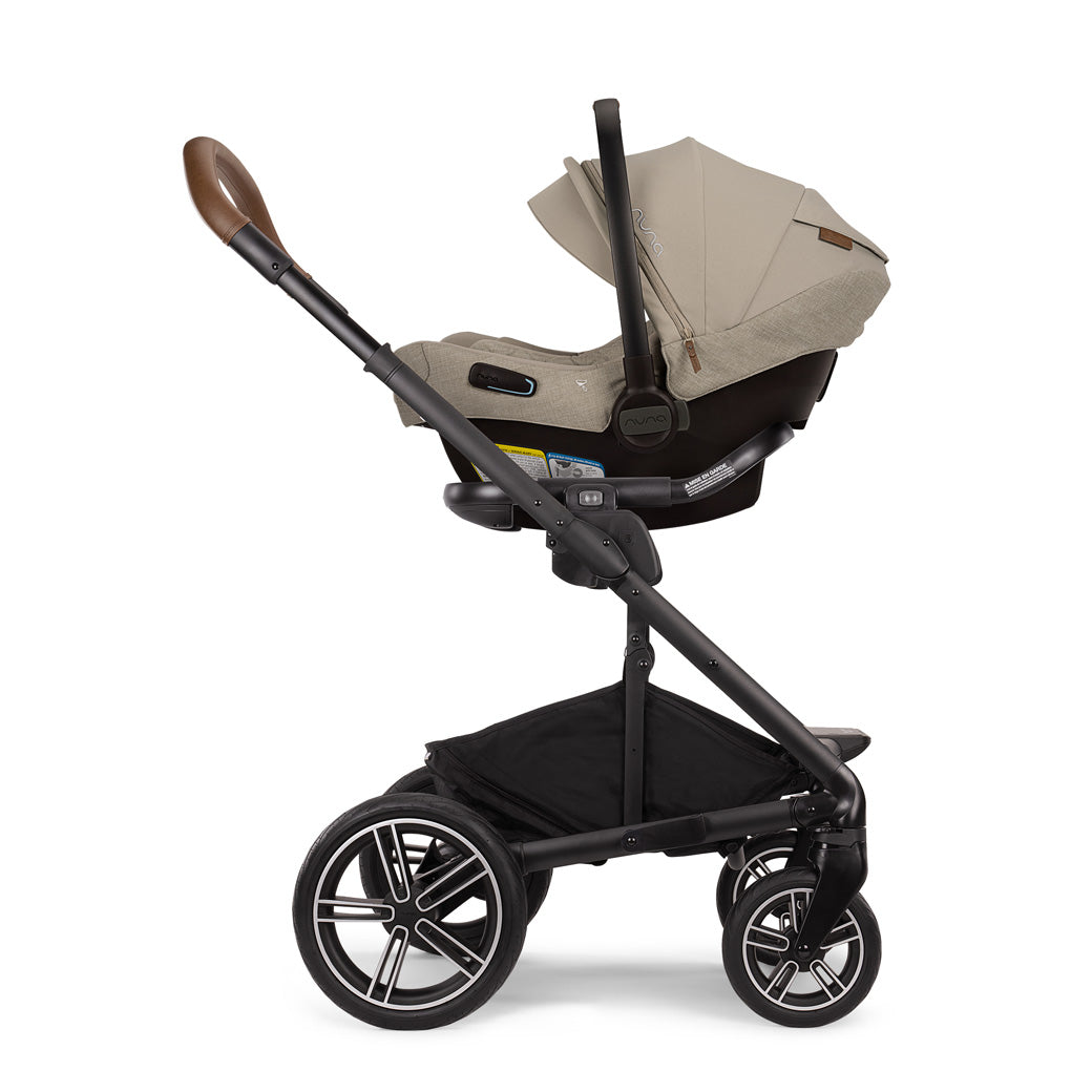 Nuna PIPA Aire RX Infant Car Seat + PIPA RELX Base on stroller chassis  in -- Color_Hazelwood