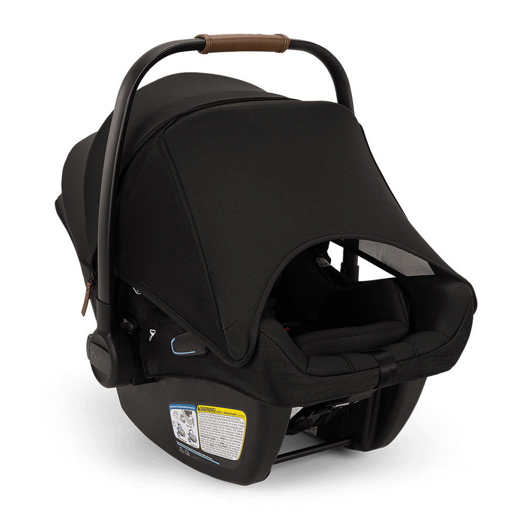 Nuna PIPA Aire RX Infant Car Seat + PIPA RELX Base without base and with sunshade down  in -- Color_Caviar