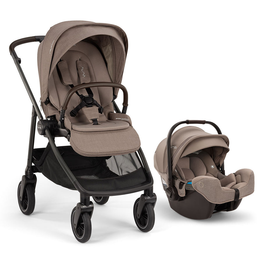 nuna swiv stroller Nuna Swiv + PIPA Aire with PIPA Series Base Travel System biscotti\/caviar