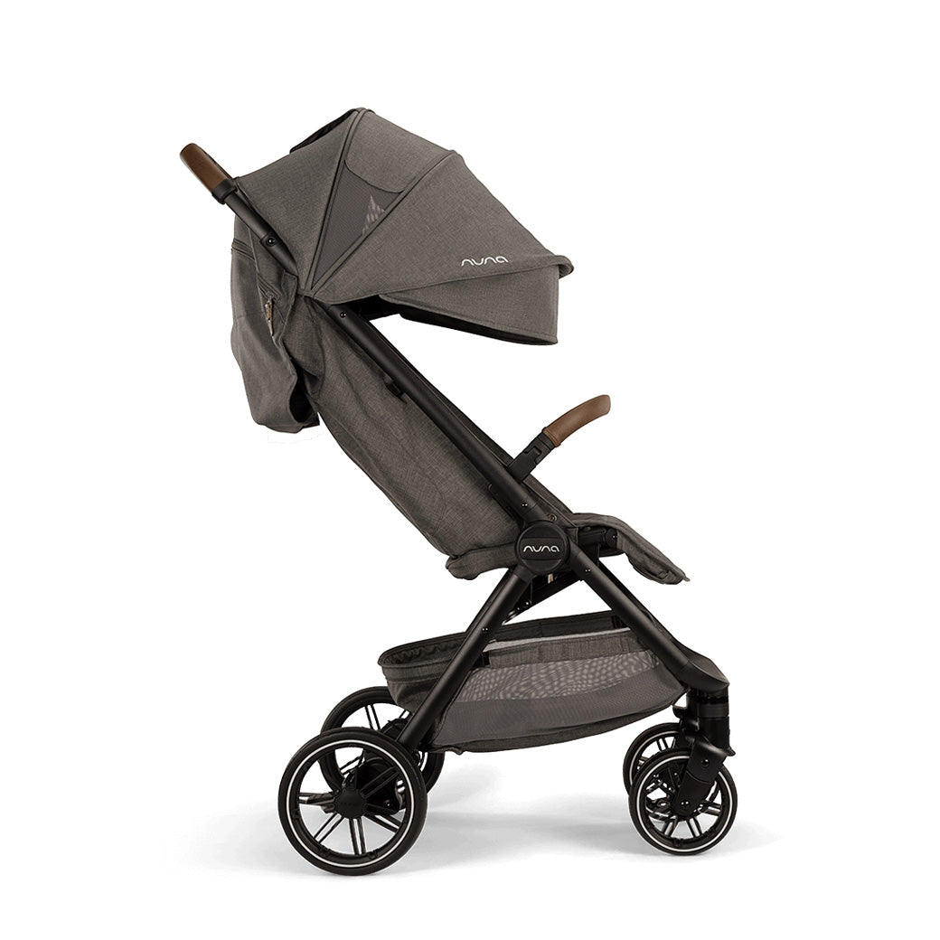 Side view of Nuna TRVL lx Stroller with canopy all the way down  in -- Color_Granite