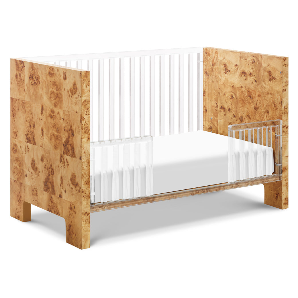 Nursery Works Altair Crib as toddler bed in -- Color_Clear Acrylic with Burl