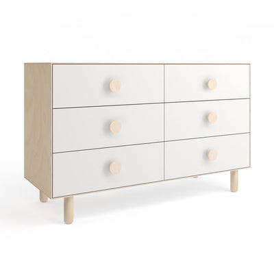 Oeuf 6 Drawer Dresser in -- Color_Birch with Moss Base